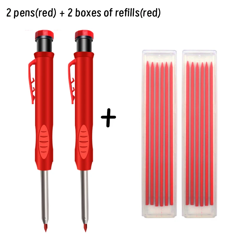 4 stücke 2,8mm Solide Zimmermann Bleistift Refill Tiefe Loch Markierung Bleistift Glasritzrades Refill Carpenter Glasritzrades Mechanische Holzbearbeitung Bleistift – Detail 7
