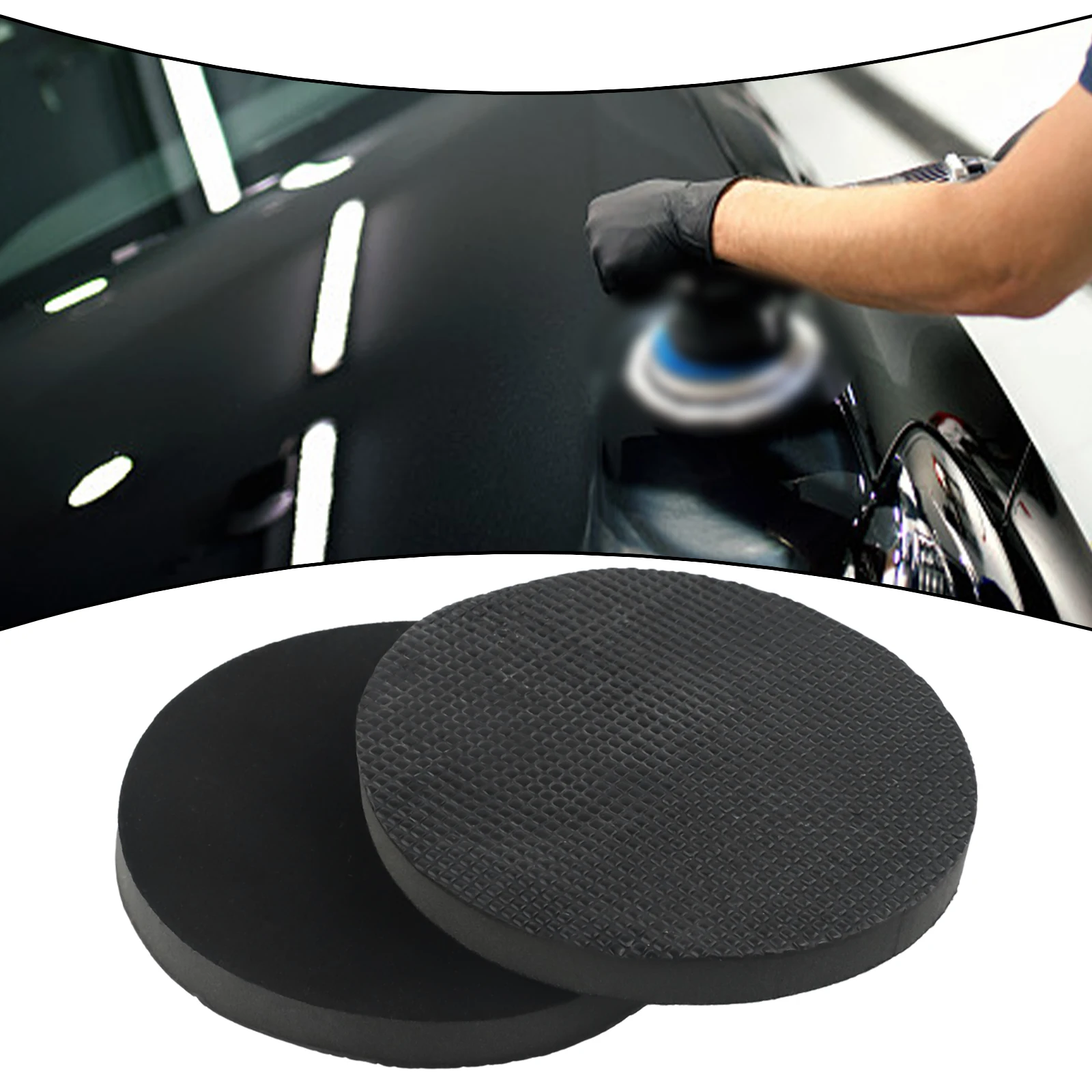

2pcs 6 Car Cleaning Sponges Clay Grinding Bar Polish Disc Pad Wash Detailing Fine Sponge Un Auto Cleaning Accessories Black Use