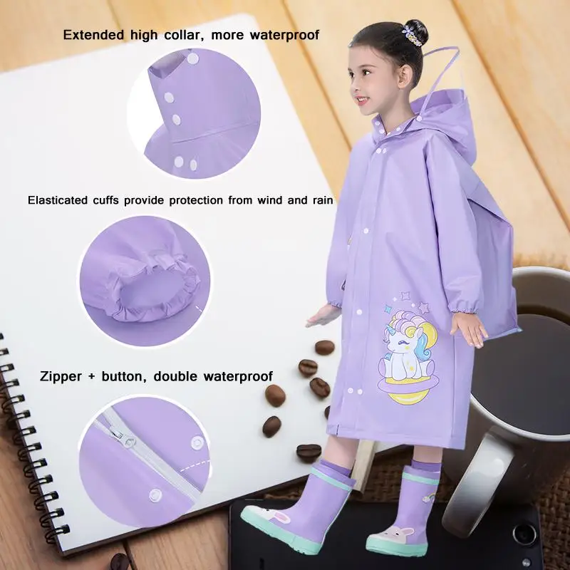 Poncho Impermeabile Per Bambini Con Zaino Incorporato – Mac In A Bag, Leggero In PVC, Sicurezza Con Fascia Riflettente, Blu, 6-7 Anni