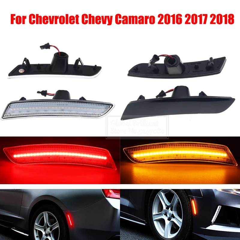 2/4pcs Car Amber/red Led Front/rear Side Marker Light For Chevrolet