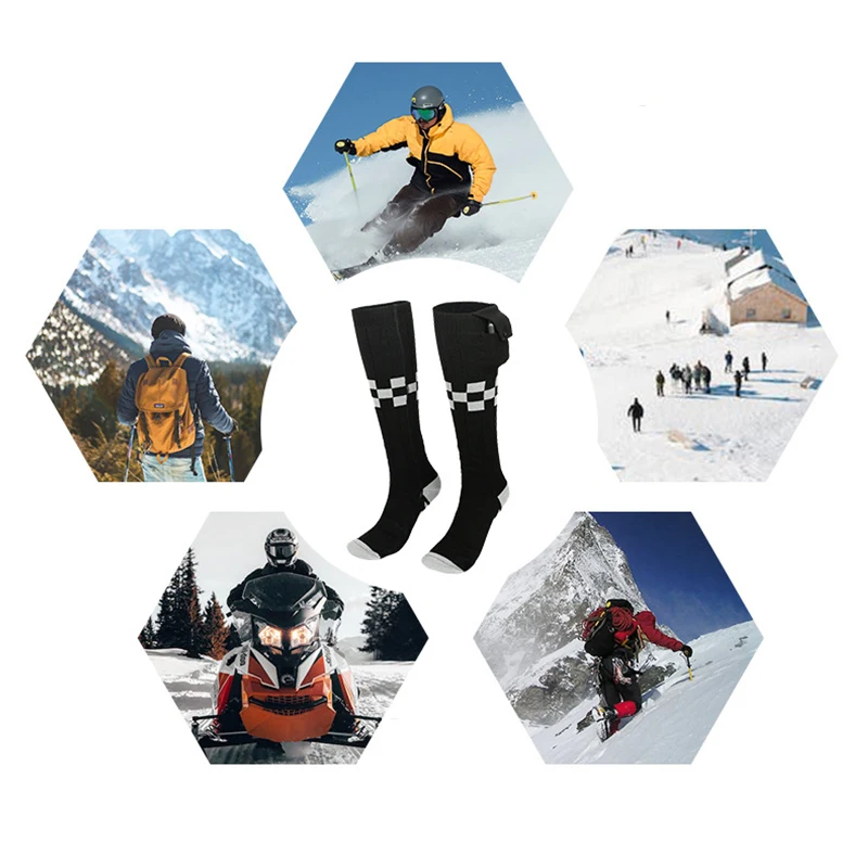 Heated Long Socks APP Control Triple Temperature Level Adjustment 5000mAh USB Charging Winter Warm Sports Sock For Outdoor Sport
