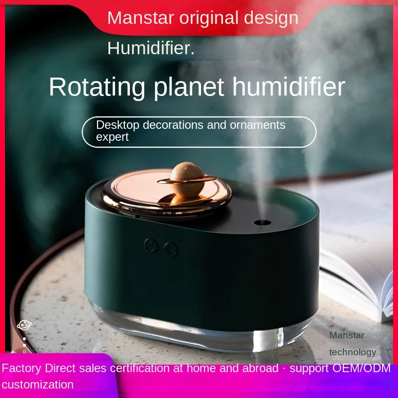 New Humidifier Rotating Planet Aroma Diffuser Large Spray Usb Charging Home Hydration Mini Night Light travel набор увлажнение hydration home therapy kit