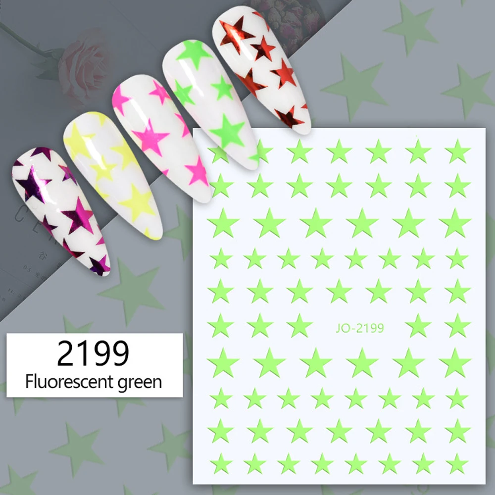 10 Pz A Cinque Punte Devil'S Eye Nail Art Sticker Serie Laser Argento Nail Art Decalcomania Decorativa 3D Backglue Lightning Nail Slider