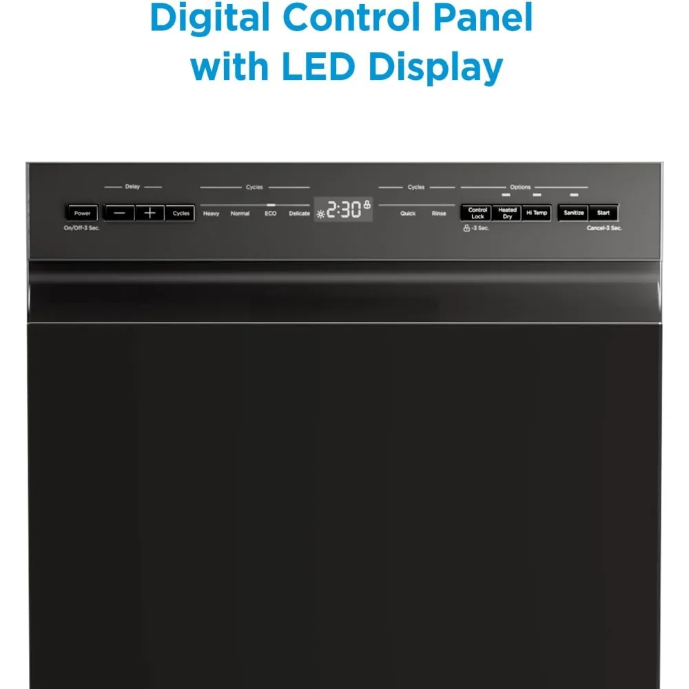 MDF18A1ABB Built-in Dishwasher with 8 Place Settings, 6 Washing Programs, Stainless Steel Tub, Heated Dry, Energy Star, Black 4