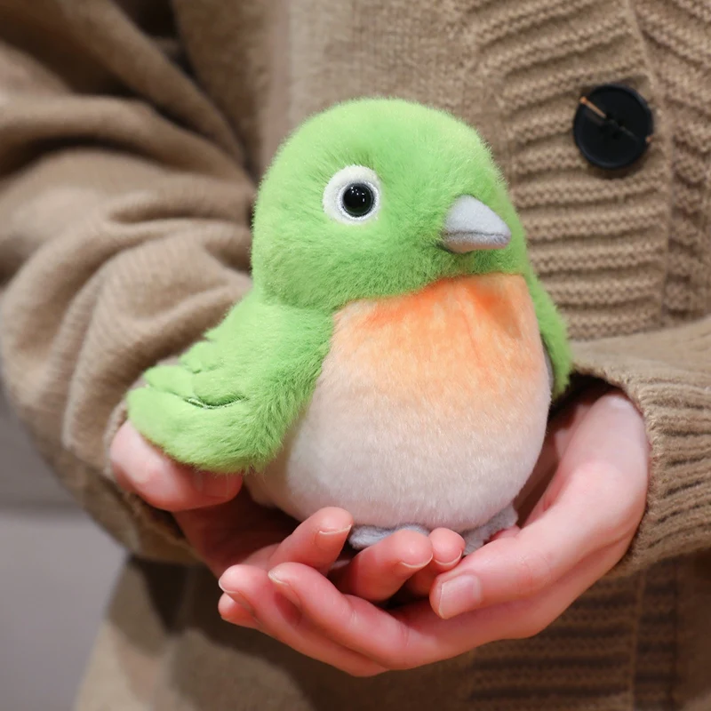 Wholesale 12cm Lifelike Bird Plush Toy Kingfisher Pigeon Tit bird Doll Shake It Up And Down To Make Sounds Kid Interactive Gift