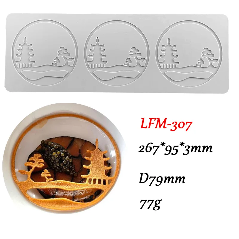 Chinoiserie Pavilion Swan Flower Leaf Lace Silicone Mold DIY Sugar Pad Thin Chocolate C... - SKU FLSM2153 - UGI Packaging