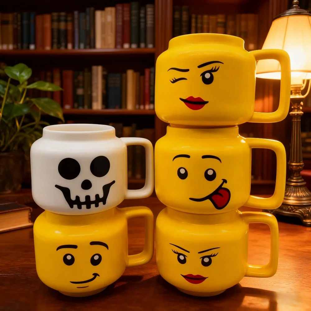 250ML Ceramic Coffee Mug with Cartoon Smile Design for Tea Milk Water Breakfast Home Use Drinking Cup Kitchen Gift