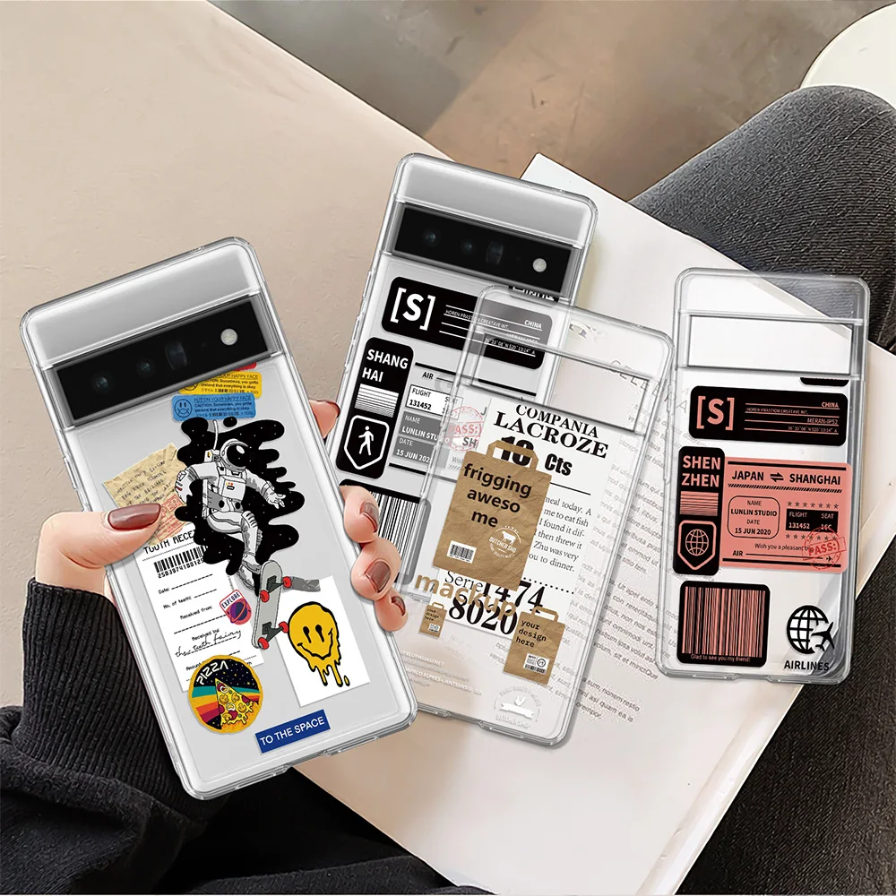 

Poster Label Barcode Case for Google Pixel 7 Pro 6a 6 6Pro 2 3 3a 4 4a Clear Cover for Pixel 5 5a 5G XL Fundas Protection Shell