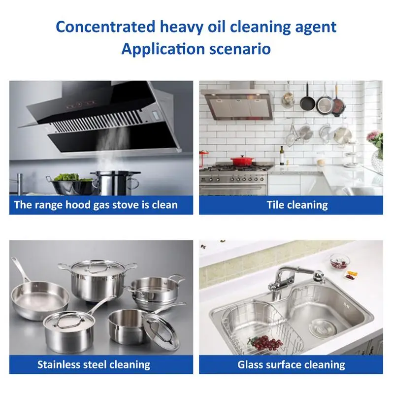 500g Kitchen Cleaner Powder Grease Grime Cleaner Oil Pollution Cleaning Powder Multipurpose Bubble for Hood Pots Grill oil cleaner,kitchen cleaner