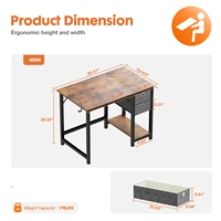 JHK Computer Desk With Drawers 55 Inch Home Office Desk Writing Desk Work Desk PC Table Study Desk With 2-Tier Drawers 2