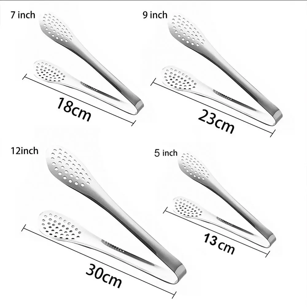 Food Tongs Multifunction Stainless Steel Food Tongs Non-stick BBQ Kitchen Cooking For Cake Steak Serving Utensil Kitchen Tools