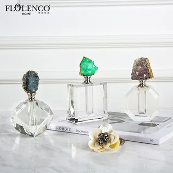Agate crystal Home decoration accessories Perfume bottle home decor Light luxury perfume bottle living room desktop decoration