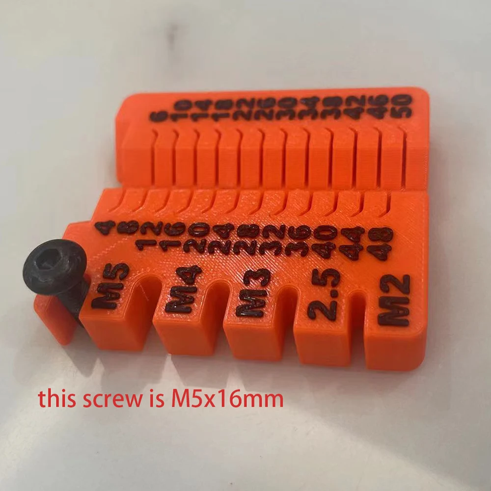 1pc Metric M2-M5 Length to 50mm Bolts Nuts Screws Size Easy to Read Multi-functional Measuring Tool petg 3D Printed stainless steel screws screw bolt nut set screw washer nut kit hexagon socket head cap screw