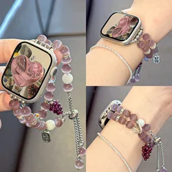 Women's Elastic Beaded Strap Bracelet - Huawei Fit 3 (Adjust purple grape)