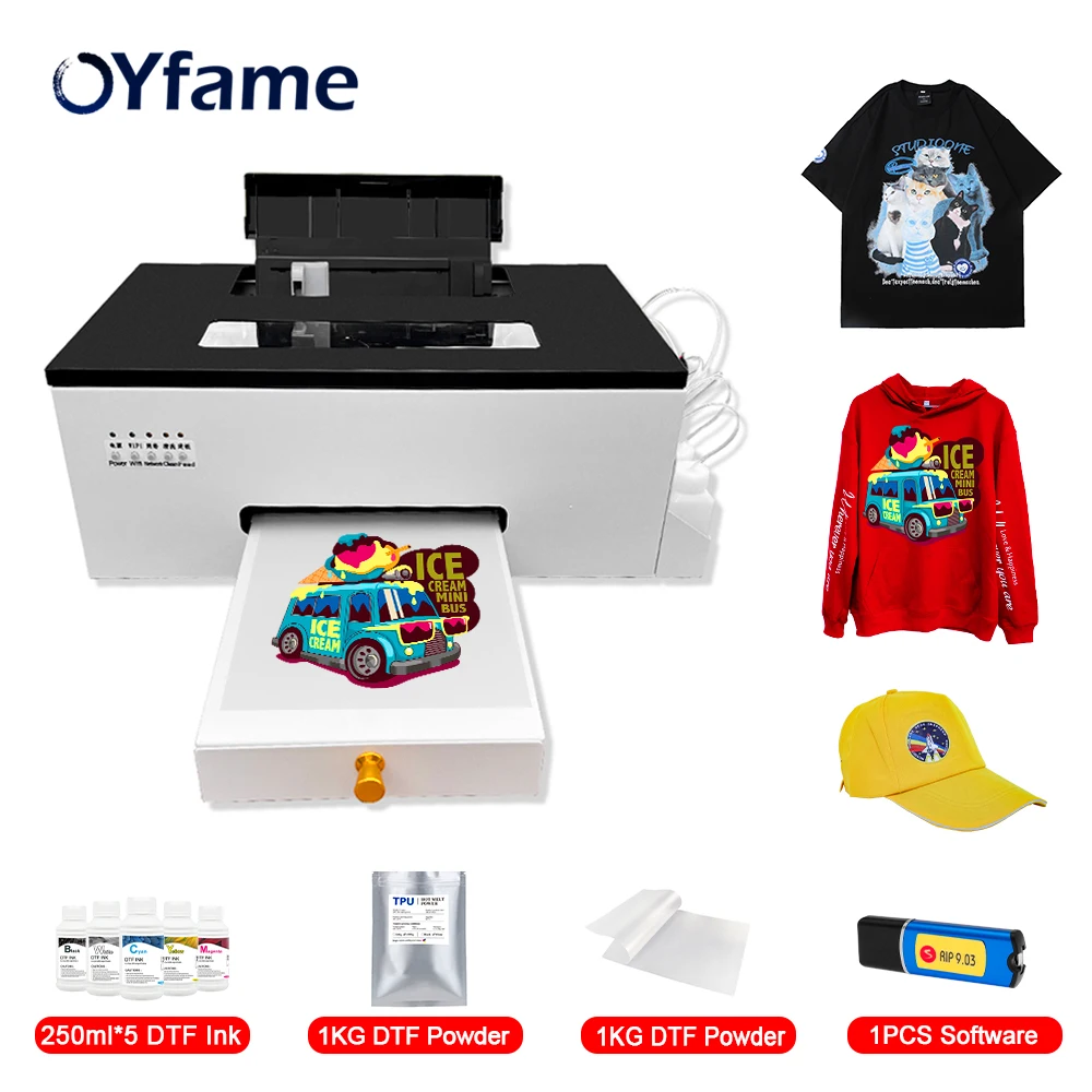 OYfame A4 DTF Printer For Epson L805 DTF Printer Direct to Film Printer For T-shirt Hoodies Jean Garment DTF Printing machine A4