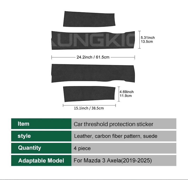 Für Mazda 3 Axela BP 2019 2020 2021 2022 2023 2024 2025 Auto Vorne Hinten Schwelle Schutz Aufkleber Innen zubehör – Detail 8