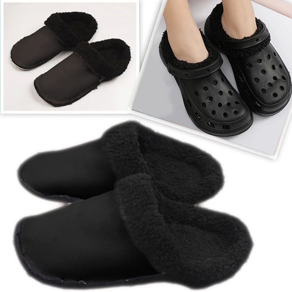 Shoe Covers 1 Pair Winter Warm For Men Women Furry Inserts Fur Insoles For Clogs Slippers DIY Detachable Home Shoes Fur Lining