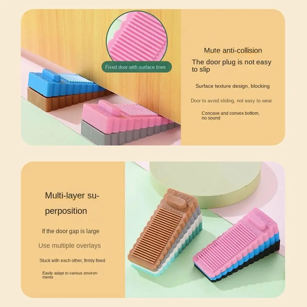 Door Stopper Silicone Door Stopper Door Stopper Bumpers Silicone Rubber Bumpers Creative PVC Door Stopper Safety Silicone Wedge Doorstop Wall Protectors Home Office Door Rear Retainer Anti-collision Stop