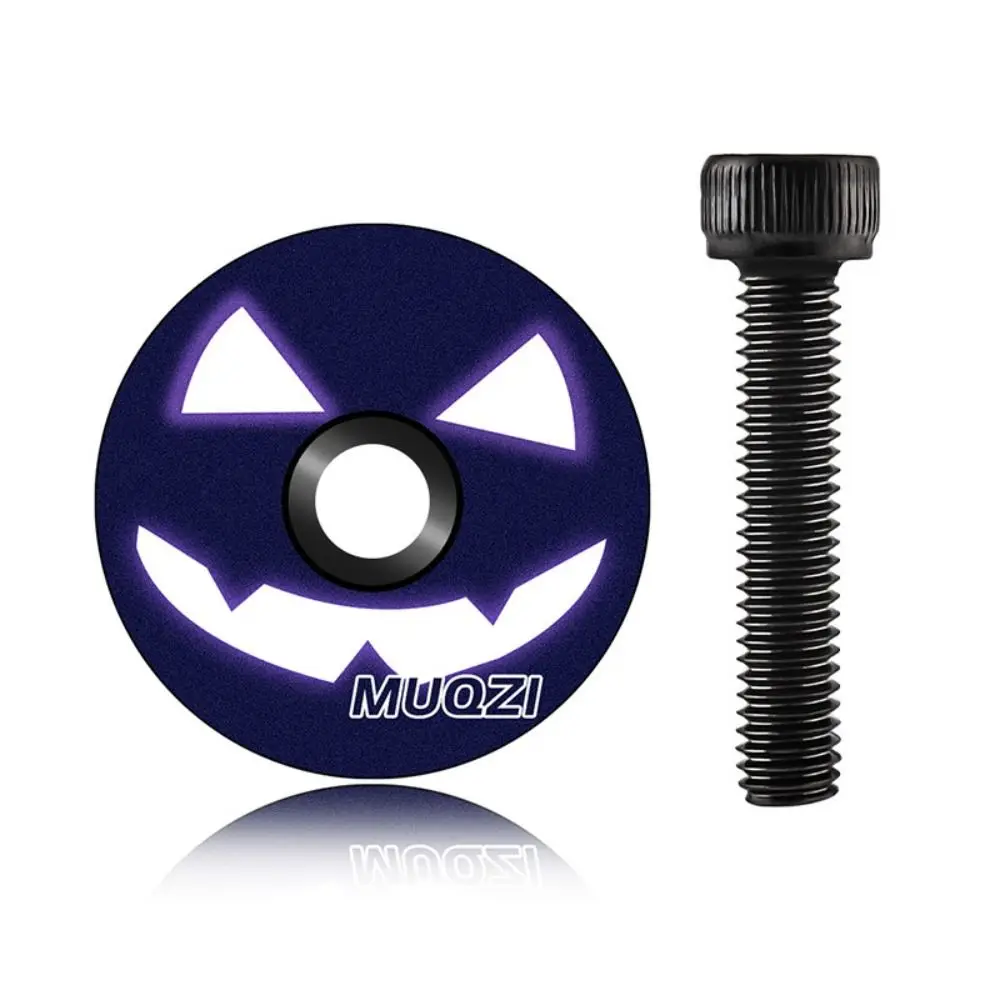 Tapa Superior Para Vástago De Bicicleta 1 1/8" (28.6 Mm) - Aleación De Aluminio, Diseño Calavera Azul