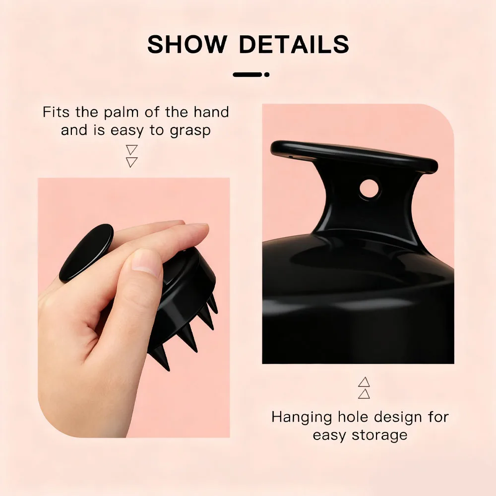Silicone Shampoo Brush Head Scalp Massage Comb Clean The Scalp Thoroughly Body Massage Brush Bath Brush Salon Hairdressing Tool