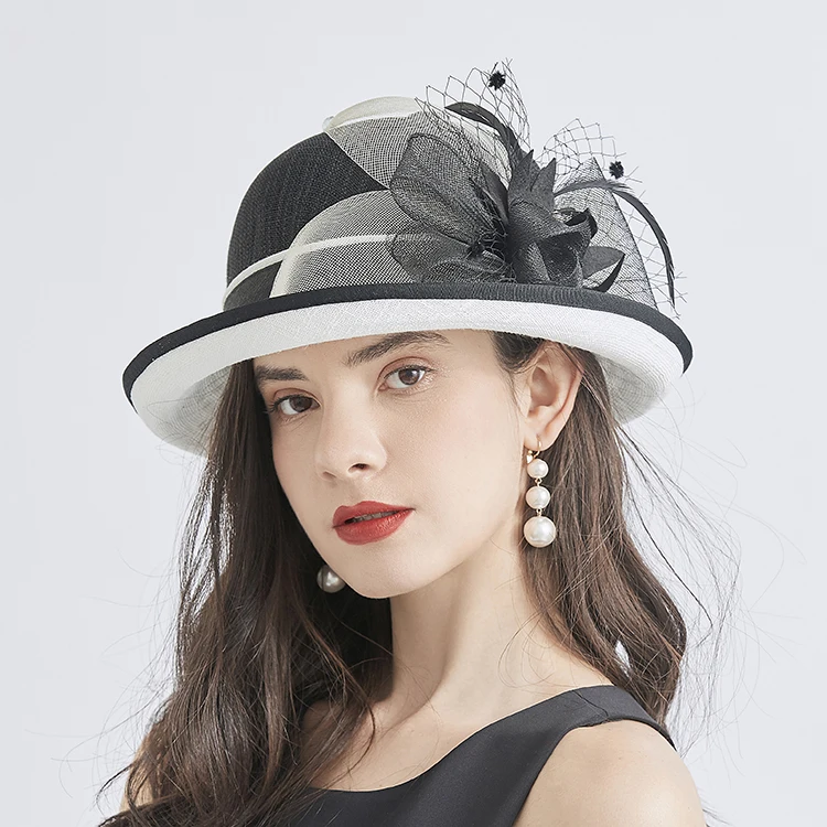 여성을위한 새로운 여름 밀짚 모자 우아한 매력적인 꽃 파티 교회 영국 레트로 컬 브림 Sunbonnet 야외 양산 비치 모자 ...