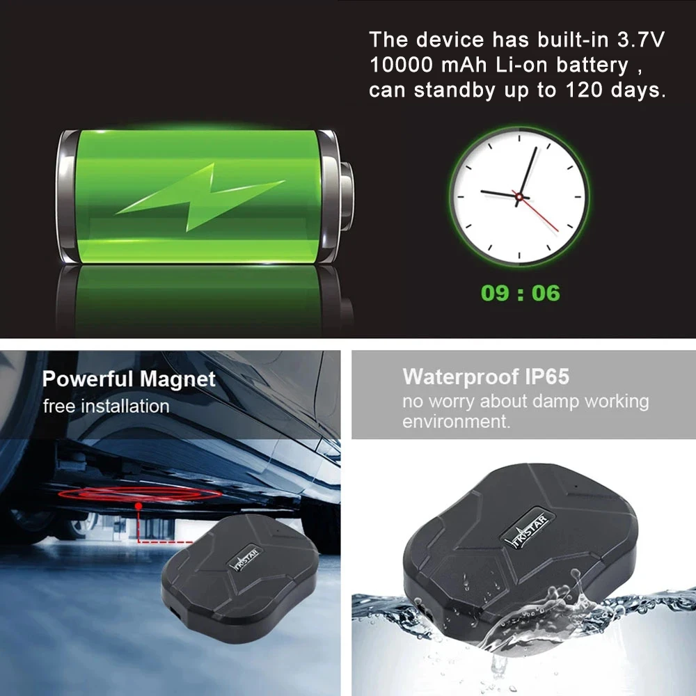 4G LTE TK905B GPS Tracker Car Vehicle Tracking Device 10000mah Long Standby Magnet Waterproof Car GPS Alarm Real time