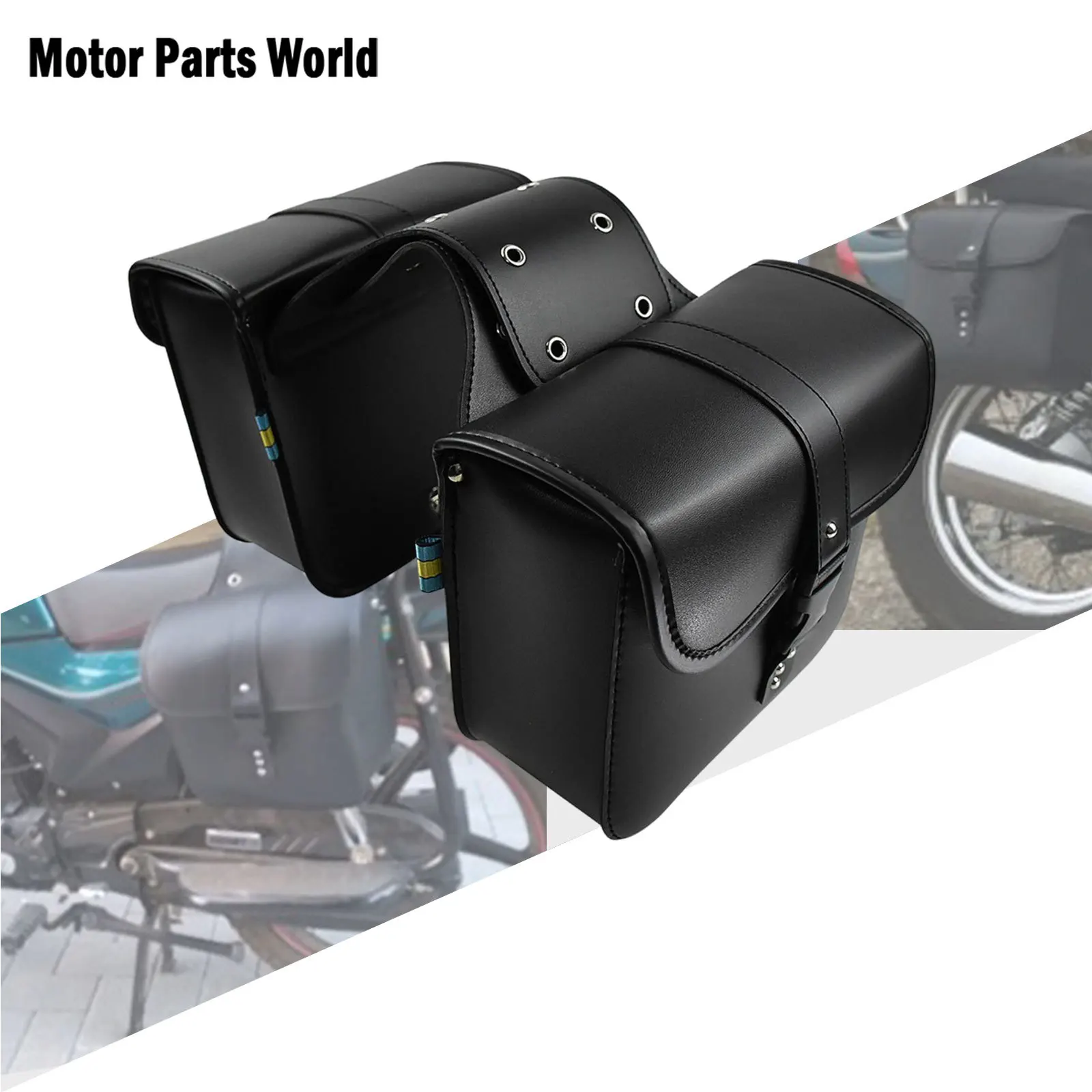 Motorcycle Saddlebags Side Tool Luggage Travel Saddle Bag Waterproof Leather Bags For Harley Sportster XL Touring Softail Dyna