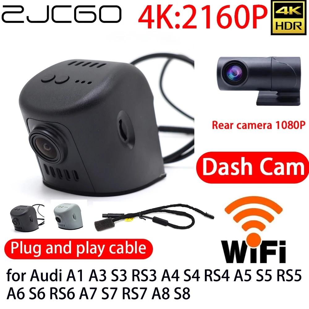 

ZJCGO 4K Car DVR Dash Cam Wifi Front Rear Camera 24h Monitor for Audi A1 A3 S3 RS3 A4 S4 RS4 A5 S5 RS5 A6 S6 RS6 A7 S7 RS7 A8 S8