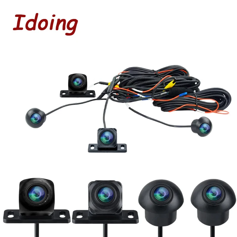 4PCS 360 Car Camera 1080P Panoramic Surround View Right+Left+Front+ ...
