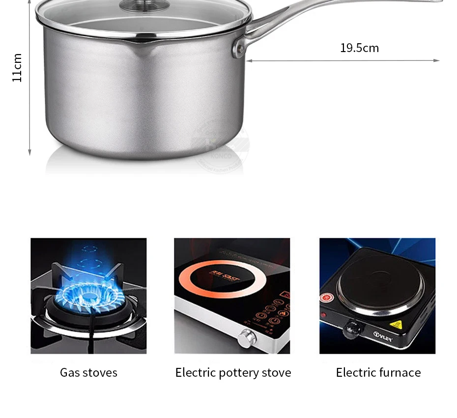 Description Picture 4 of item18CM Pure Titanium Pot Milk Pot With Glass Lid Portable Noodle Pot Camping Cooking Wok Kitchen Cookware