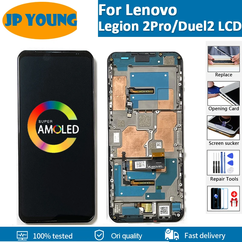 Оригинальный AMOLED дисплей 6,92 дюйма для Lenovo Legion 2 Pro L70081, ЖК-дисплей 2 Pro/1/2 дюймов, сенсорный экран, дигитайзер в сборе с рамкой