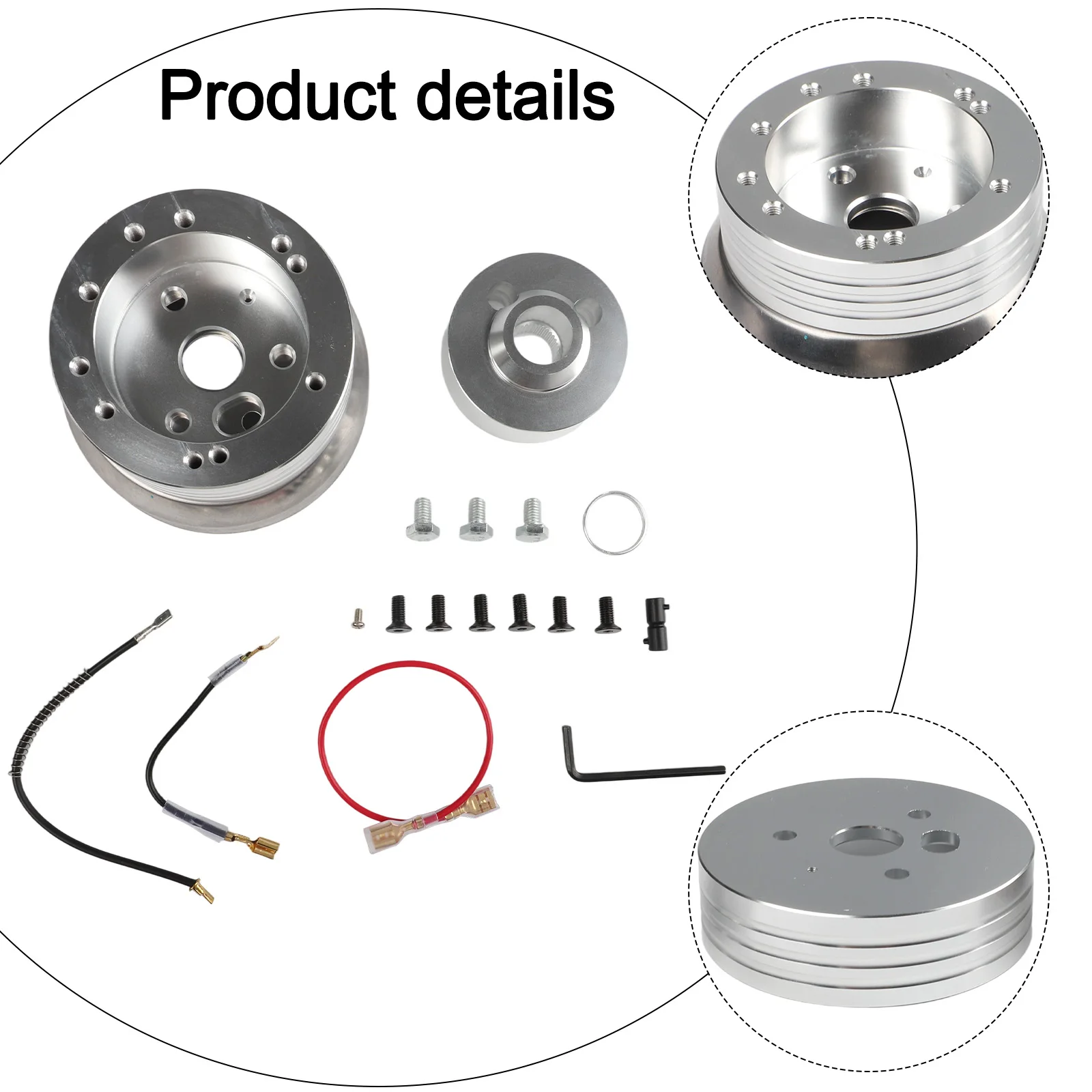 알루미늄 스티어링 휠 어댑터 키트 알루미늄 합금 광택 허브 어댑터 쉐보레용 수정 없이 직접 설치