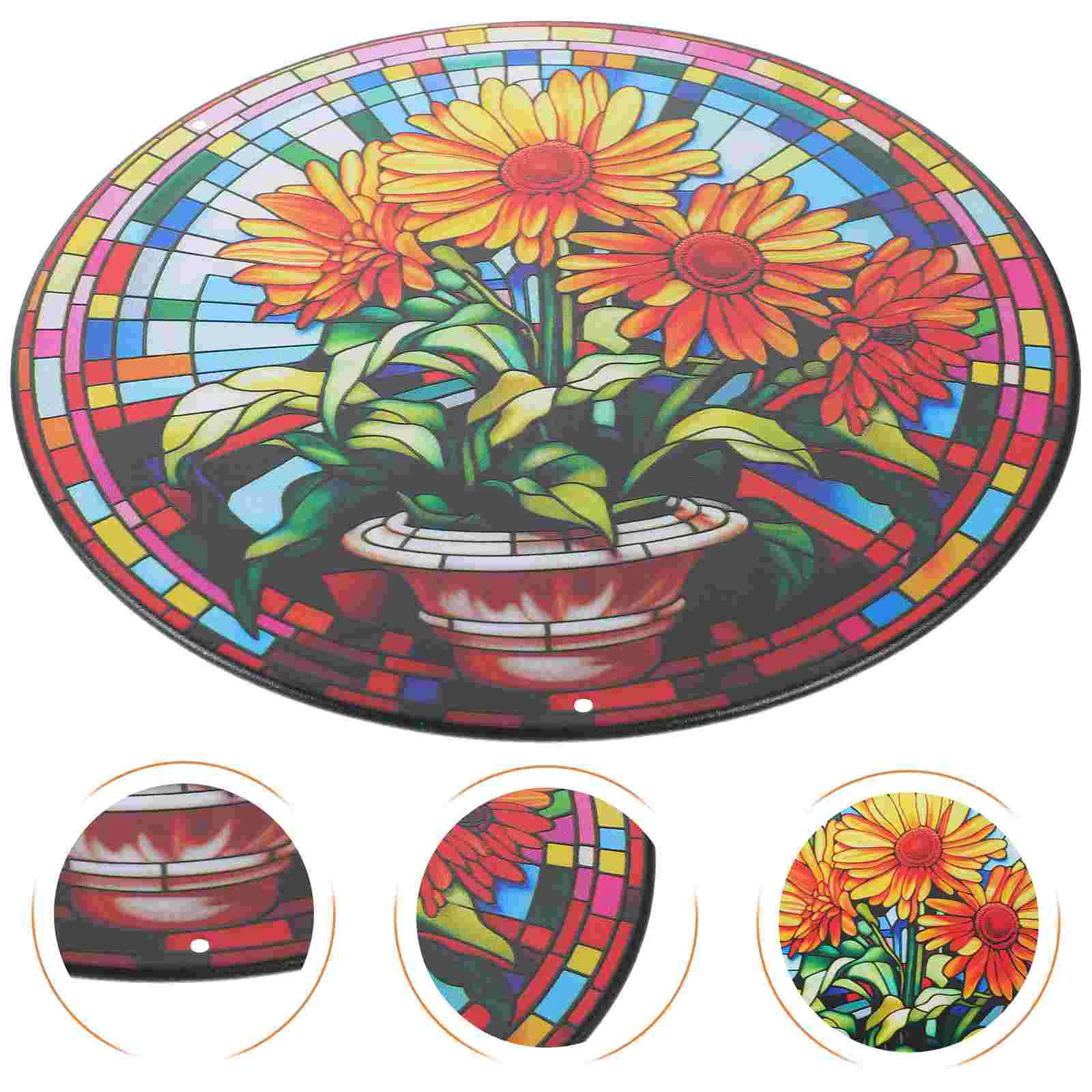 

Home Decor Disc Flower Wall Decoration Metal Decors Round Iron Hanging Ornament