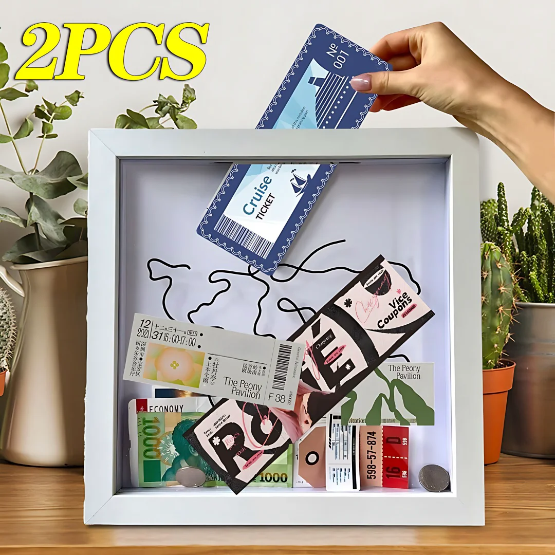 Memory Box Travel Memory Shadow Box - 11.42 Inch Display Case For Tickets &  Photos Shadow Box Display