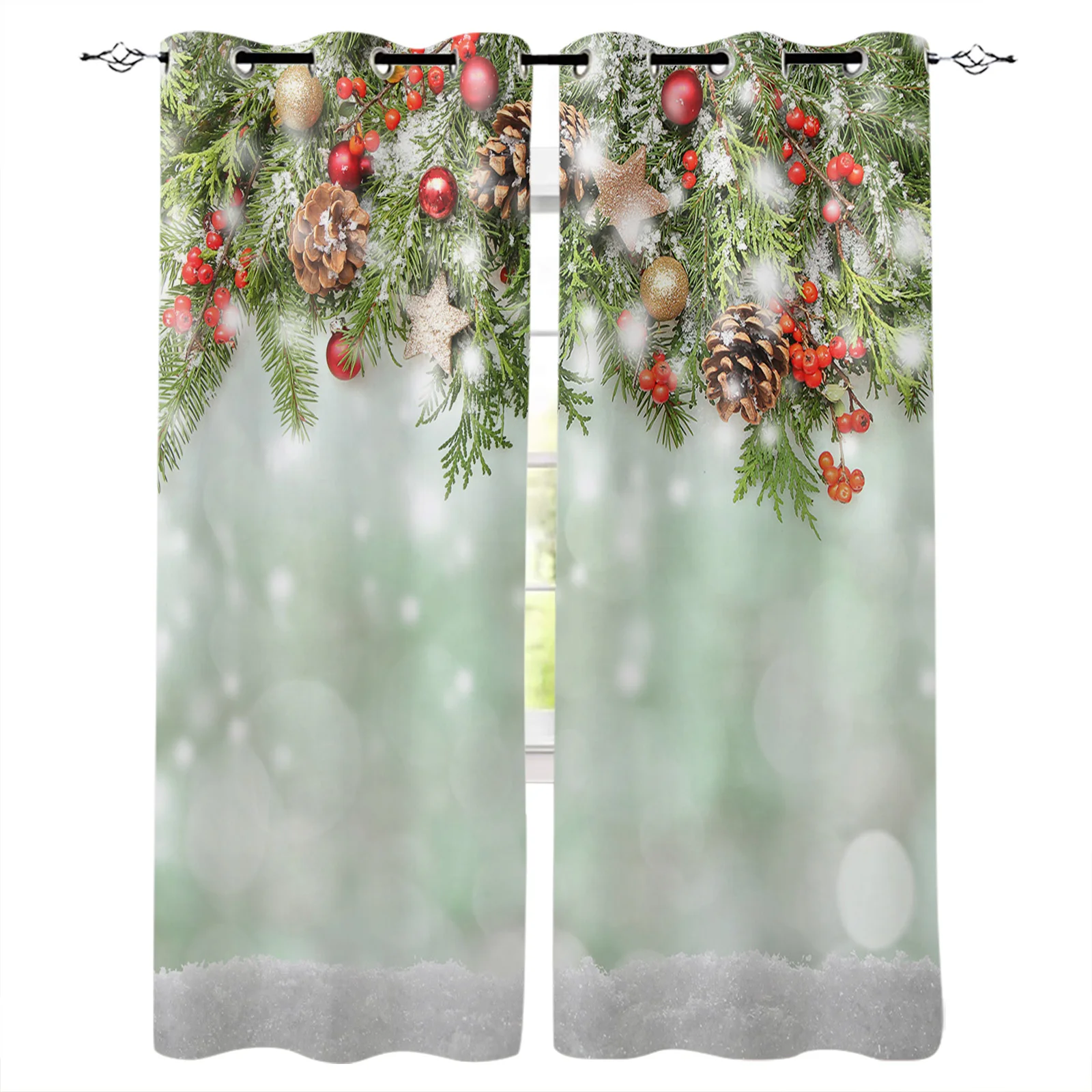 

Santa Claus Christmas Decoration Christmas Blackout Curtains 3D Print Window Curtain Bedroom Living Room Decor Window Treatments