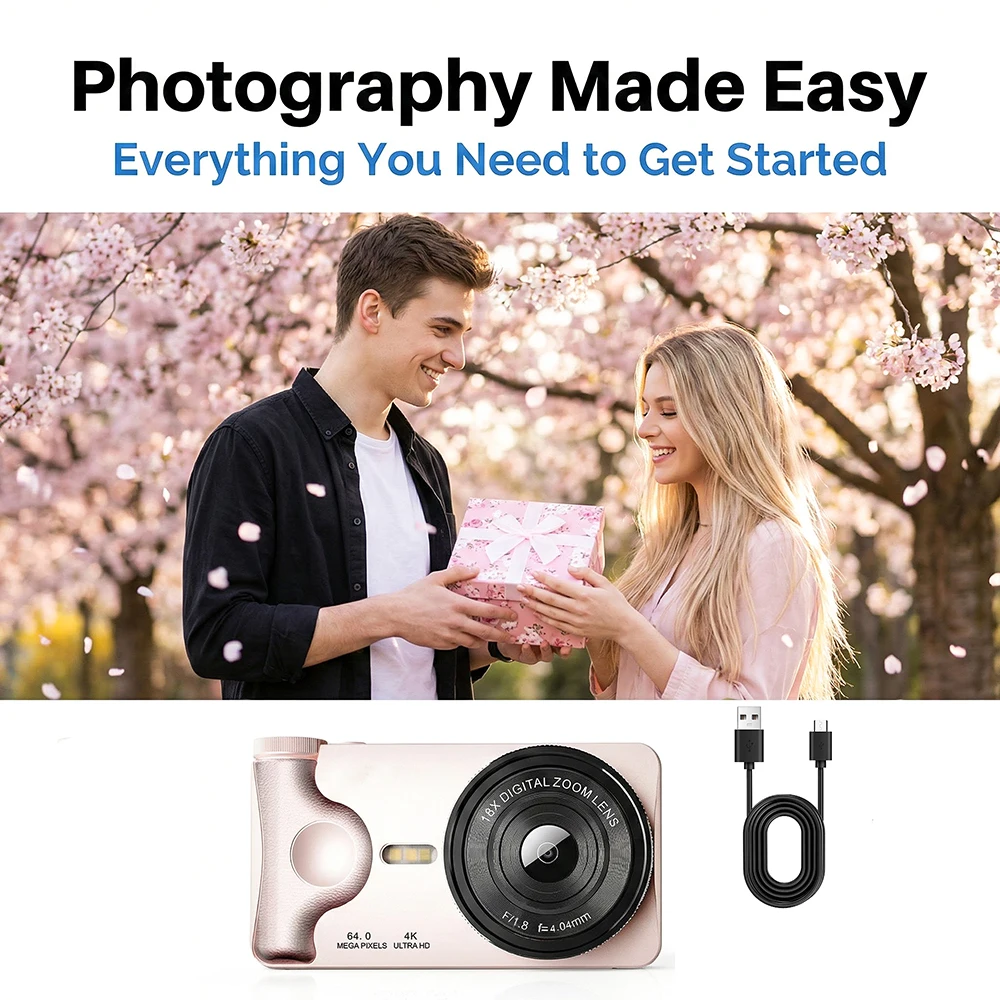 A66 32GB CCD 카메라 4K 비디오 2000mAh 장시간 녹화 3.0인치 플립 ..