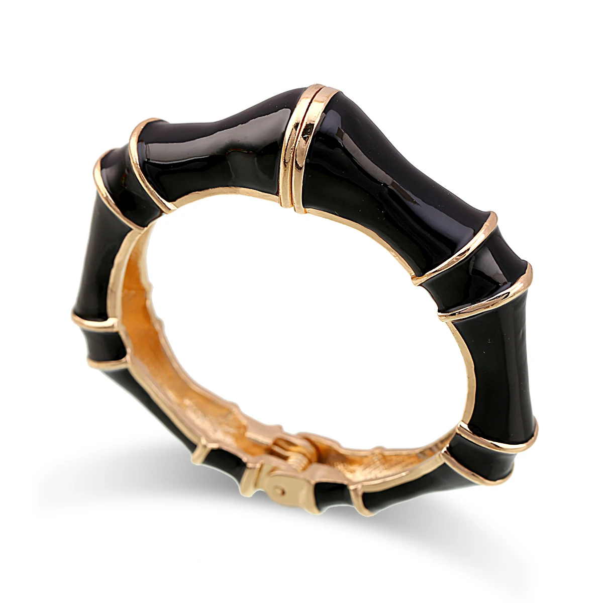 New Fashion Statement Colorful Bangle Cuff Bracelet Gold Plated Handmade Enameled Bamboo Bangle for Women Girls Party Jewelry 6