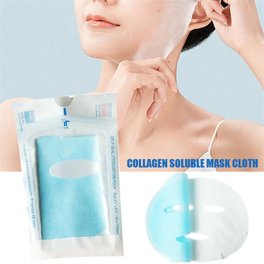 

1pcs Nano Collagen Film Paper Soluble Facial Mask Cloth Soluble Film Forehead Cloth Collagen Cheek In Water Paper Film E4O0
