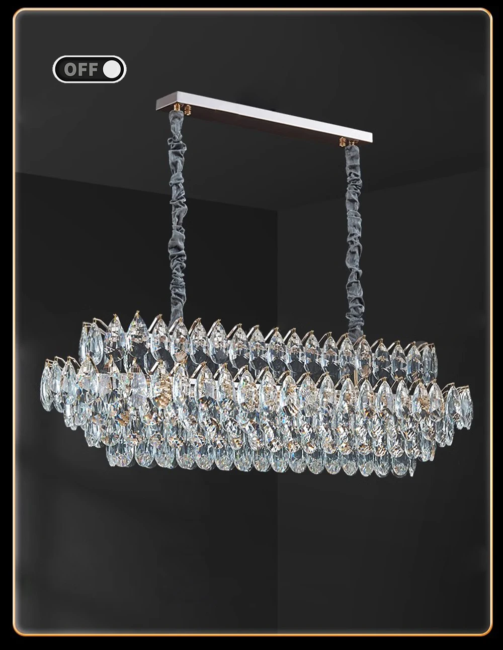 Hight Ceiling Pendant Crystal Chandelier for Living Room Art Designer