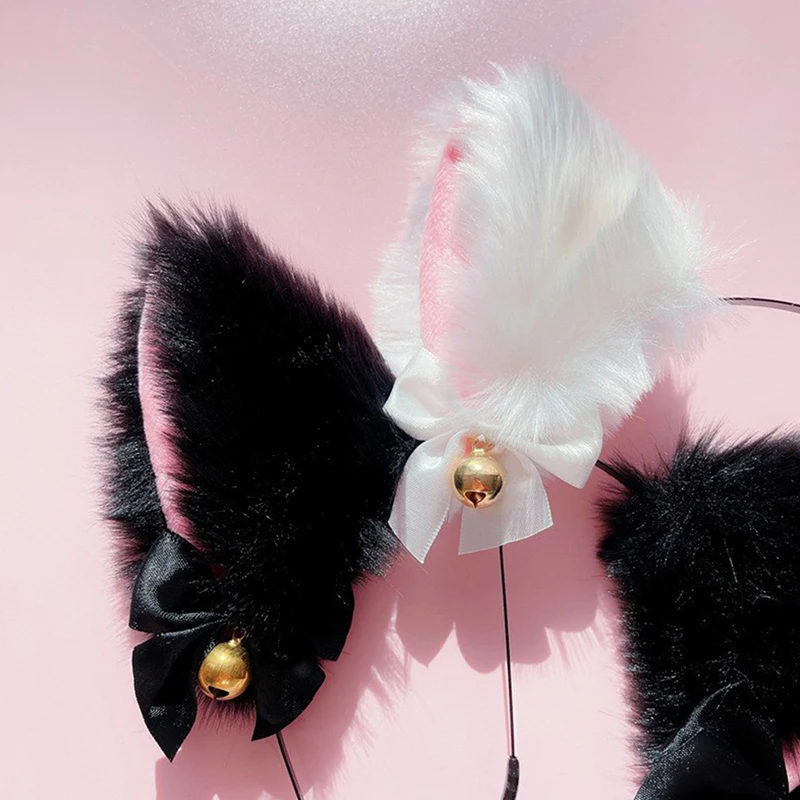 Beautiful Masquerade Halloween Cat Ears Headwear Cosplay Cat Ear Anime Party Costume Bell Headwear Headband Hair Accessories