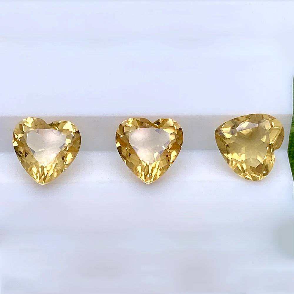 Eye Clean Natural Citrine Heart Shape Facet Cut Loose Gemstone For Jewelry Making 20pcs 4mm-7mm