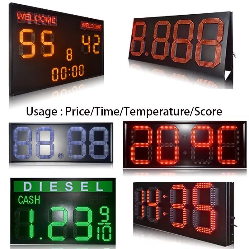 12 Inch 7-Segments LED Display Number Module,LED Price/Time/Temperature/Score,Outdoor Highlight Waterproof Digital Module