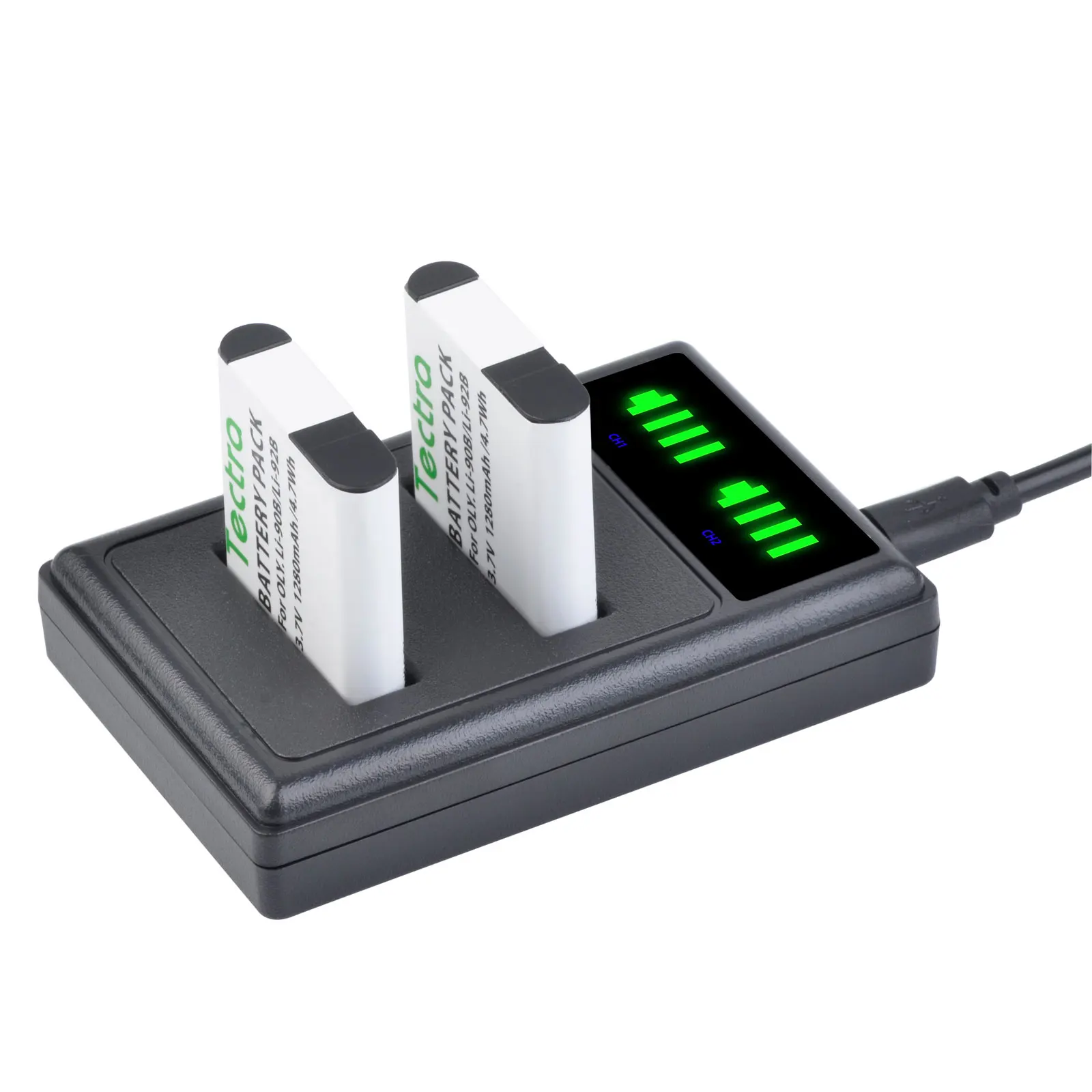 Fotocamera Li-90B Li-92B Batteria + Led Doppio Caricatore Per Olympus Tough Tg-1 Ihs,Tg-2 Ihs,Tg-3,Tg-4,Tg-5,Tg-6,Tg-Tracker