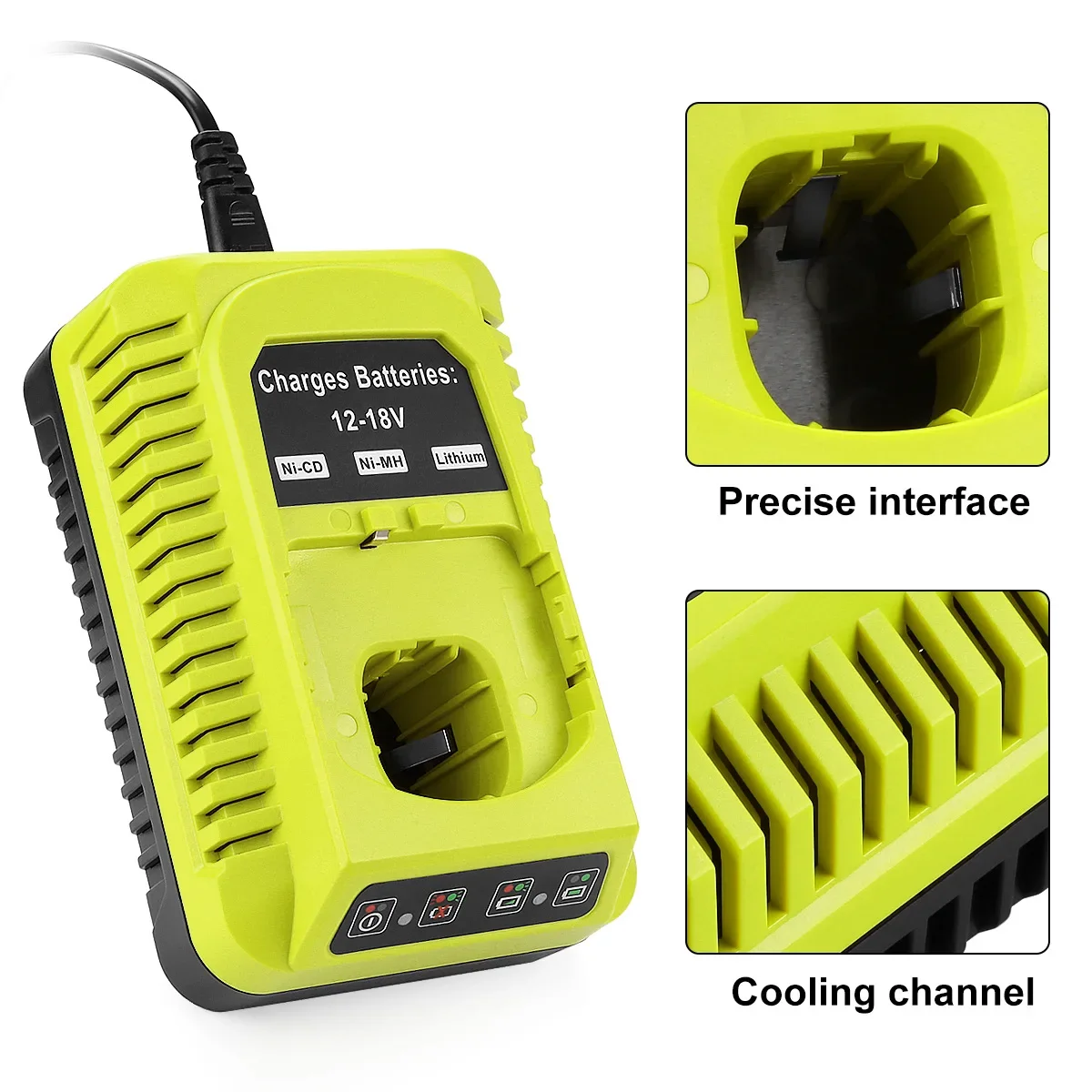 Replacement of RYOBI 12v-18V lithium battery P117 P108 universal power tool charger