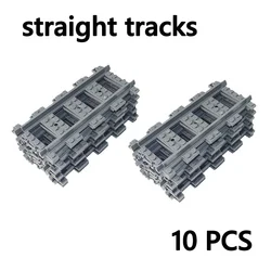 City Trains DIY Building Blocks: Flexible Railway Tracks Set with Bridge and Tunnel (Straight 10pcs)