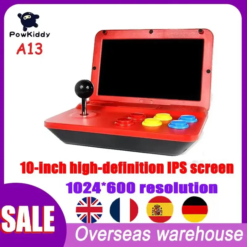 

Powkiddy A13 Video Game Console 10 Inch Large Screen Detachable Joystick HD Output Mini Arcade Retro Game Players CPU Simulator