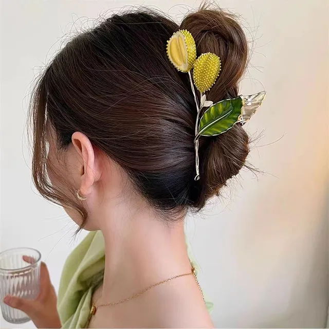 New Sweet Flower Durian Hair Claw Clip Ponytail Grab Hair Clips Shark Clip Woman Hairpins For Girl Hair Accessories Headdress 2