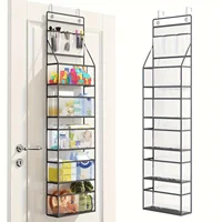 Multi-Layer Transparent Fabric Storage Organizer, Wall-Mounted 6-Grid Household Sorting Bag with Visible Compartments 1