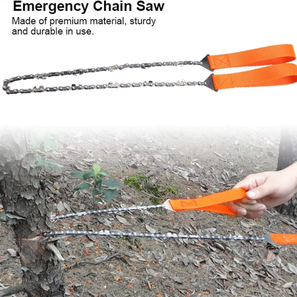 Portable Survival Chain Saw Multifunctional Outdoor Emergency Pocket Chainsaws, Camping Hiking Saw, Hand Cutting Tool Chain Saws