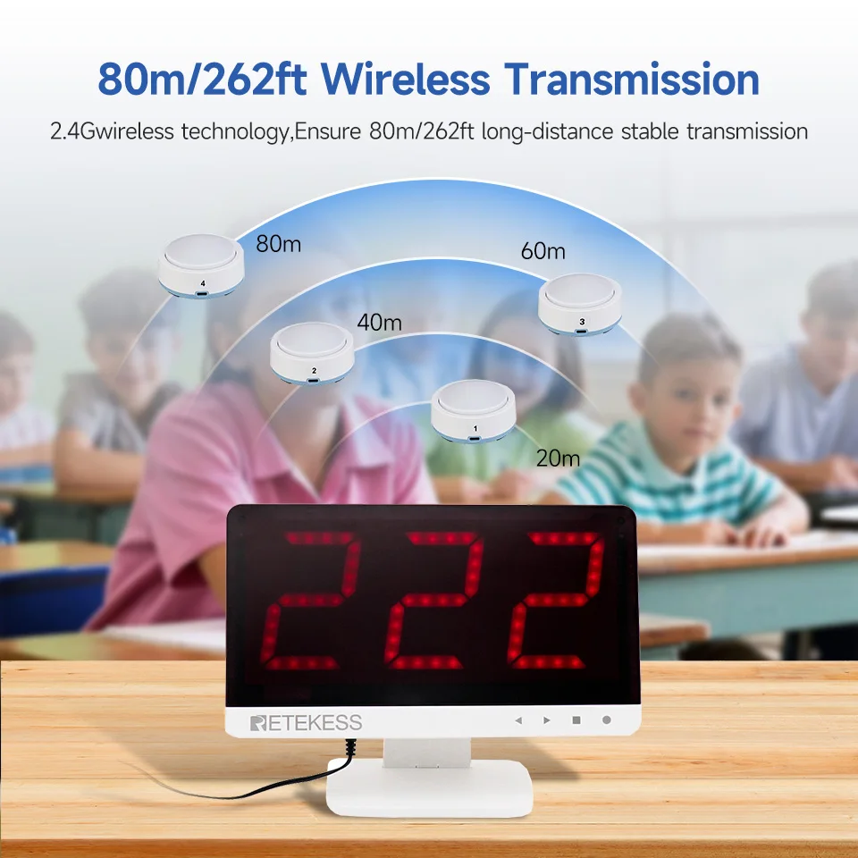 Retekess TM101 Quiz Answer Game Buzzer System 3 Answer Mode 4 Color State for Classroom Competition Game Show Family Party Games